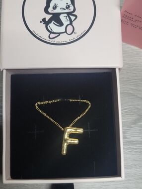 Pixie The Penguins Gold Initial F Necklace